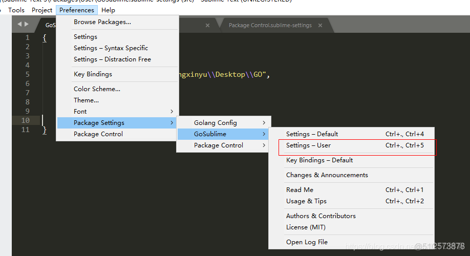 安装Sublime Text 支持Go插件_json_06
