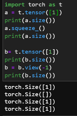 简述pytorch中squeeze函数和view函数的区别_自然语言处理