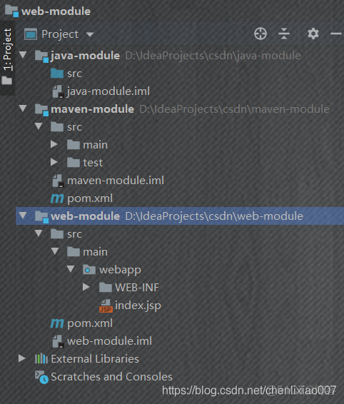 IDEA 中 Project 和 Module 详解与实战_ide_17