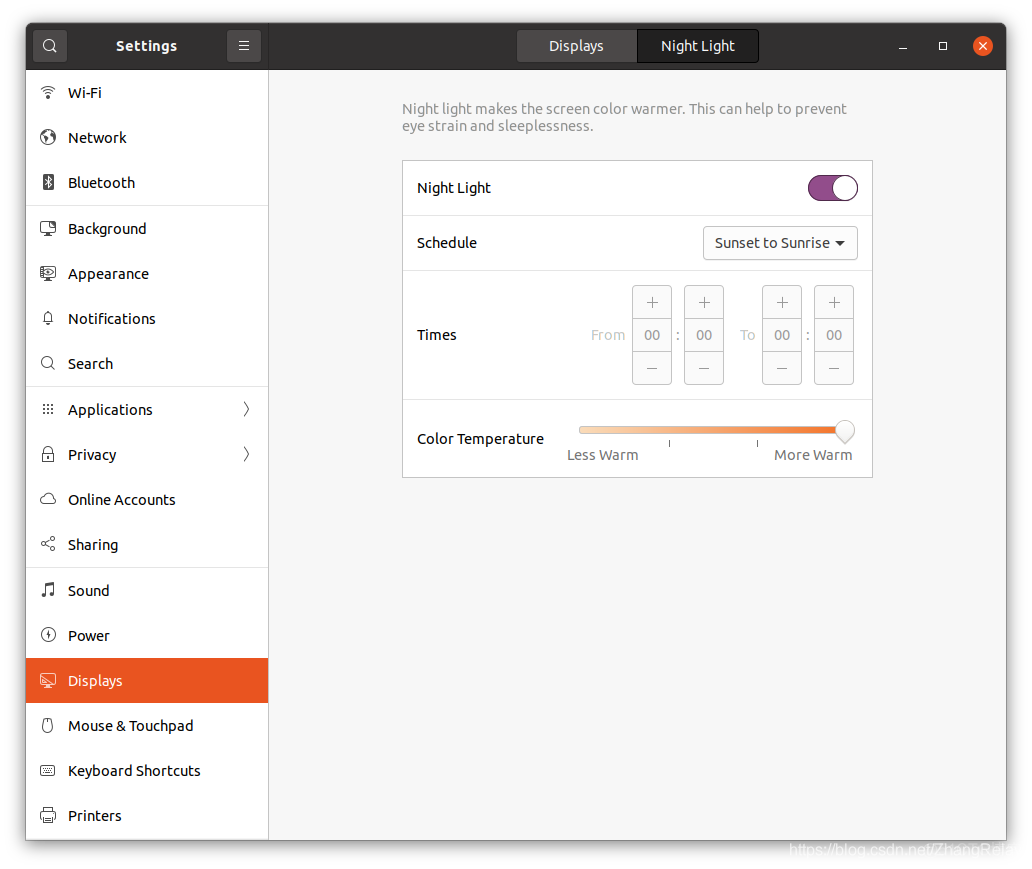 Ubuntu20.04开启night夜间模式保护视力_选项卡_02