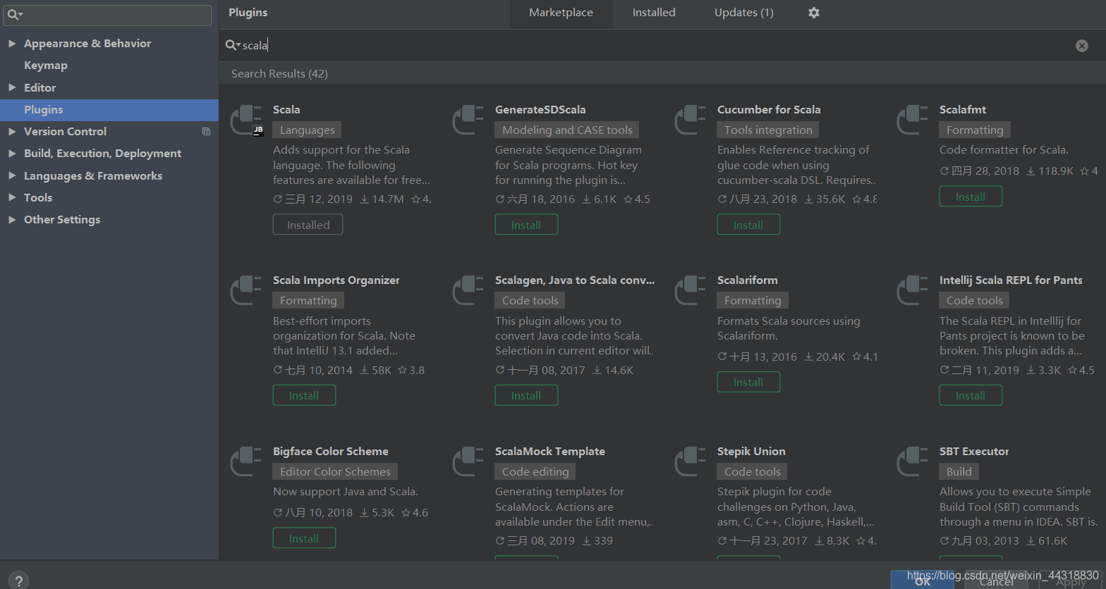 如何更换IDEA上scala插件的版本号并安装合适的版本_合适的版本号