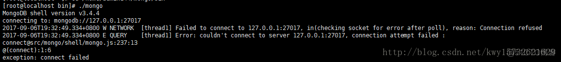 [mongodb]Failed to connect to 127.0.0.1:27017_Java