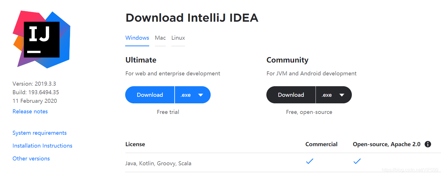 IDEA系列：最新IntelliJ IDEA下载地址（社区版和专业版）_ide_02