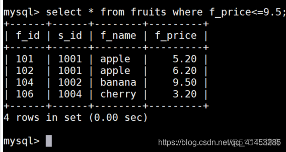 MySQL表查询：SELECT、WHERE、BETWEEN、LIKE、IS NULL、IN/AND/OR、DISTINCT、ORDER BY、DESC、LIMIT、NOT、完全限定查询_单表查询_02