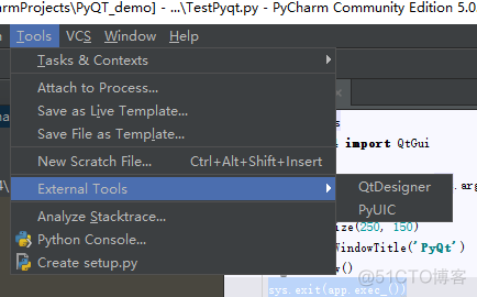 PyCharm+QT Designer整合_qt_05