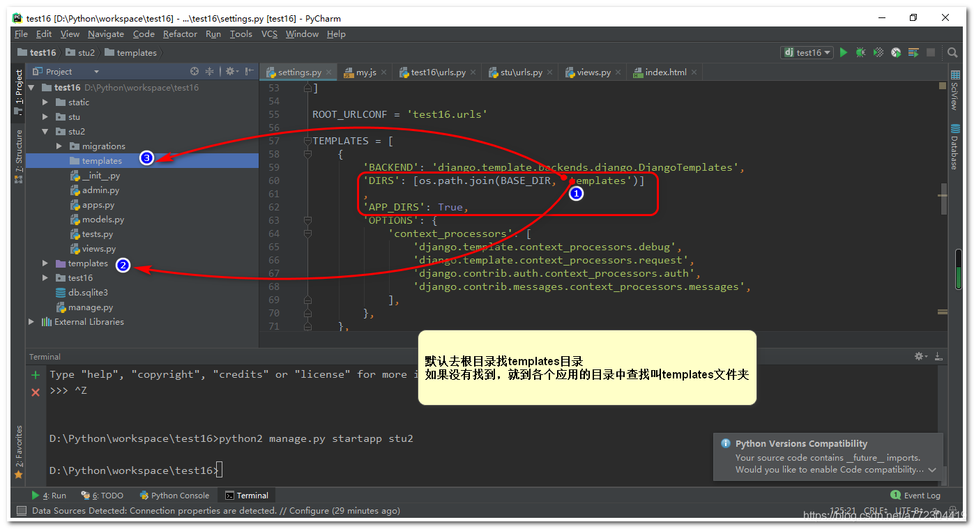 Python Django模板templates渲染及配置_知识