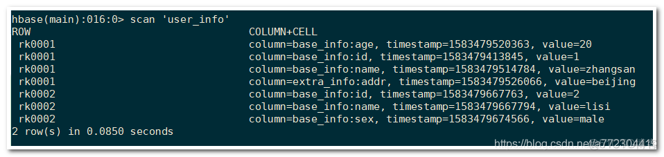 HBase 创建表/插入数据/查询数据命令_文章_03