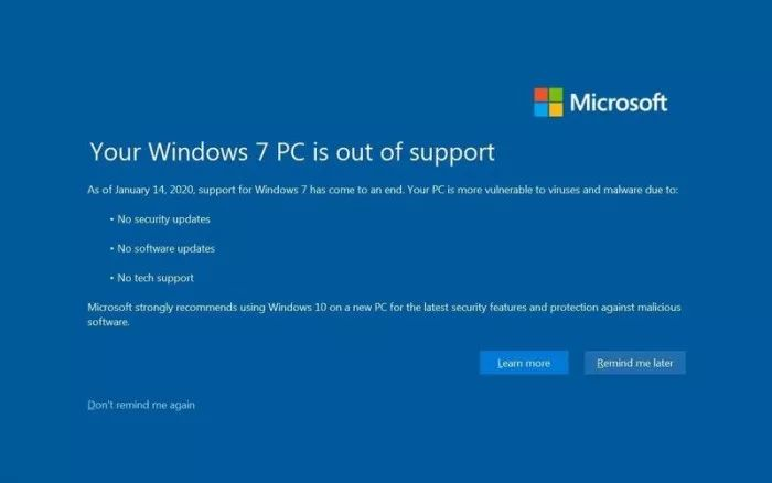 Windows 7 下月停止支持，微软重申将全屏通知敦促用户升级系统_ide_02