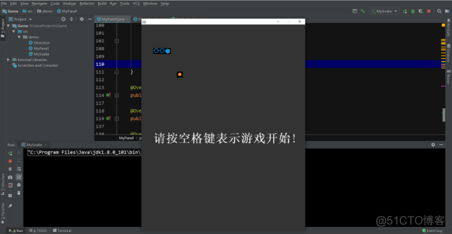 一个小时带你用Java实现炫酷的「贪吃蛇游戏」，巩固Java基础_java