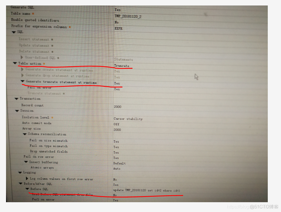 在datastage8.7版本使用truncate清空表，同时使用before语句时的坑_回滚_02