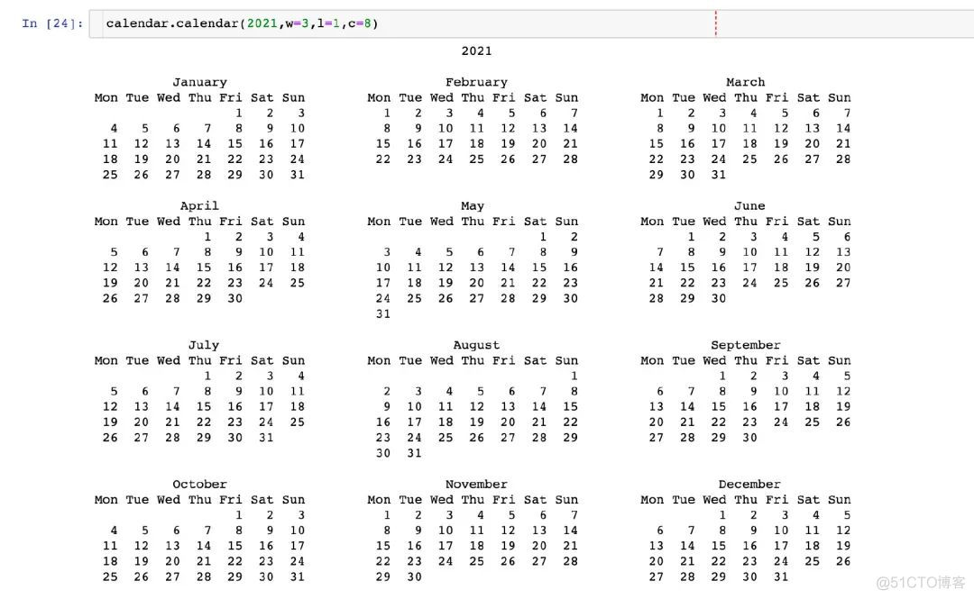 Python时间序列之calendar模块_开发语言_15