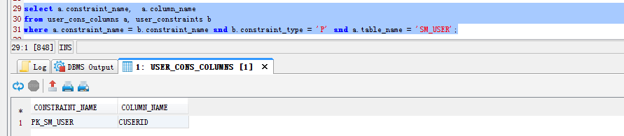 Oracle 数据库SQL语句查询oracle数据库表主键，查看oracle指定表的表结构实例演示_oracle数据库表主键查看_02