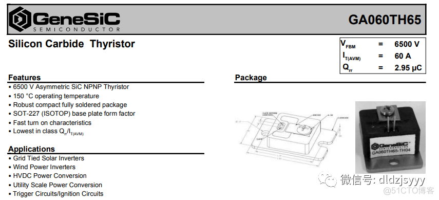 超高压SiC功率器件GENESIC的6500V碳化硅晶闸管SCR模块GA060TH65_反向恢复