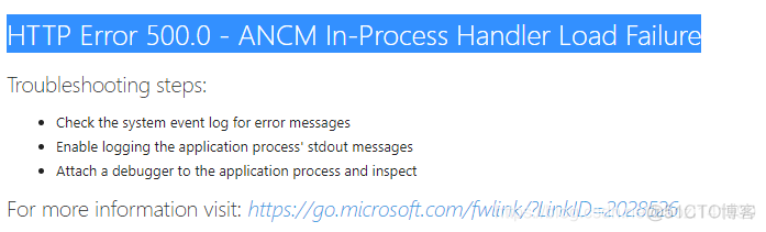 HTTP Error 500.0 - ANCM In-Process Handler Load Failure_asp.net