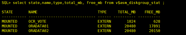 Oracle ASM 常用命令_Oracle