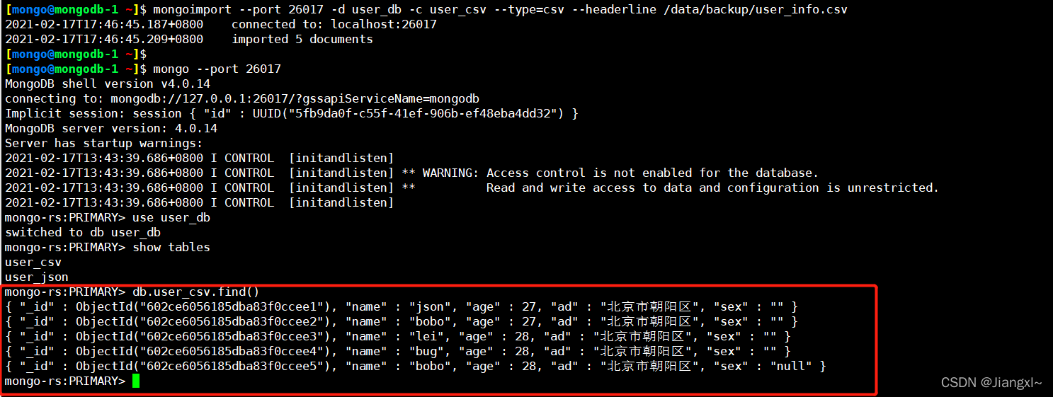 MongoDB数据库的备份恢复_json_04