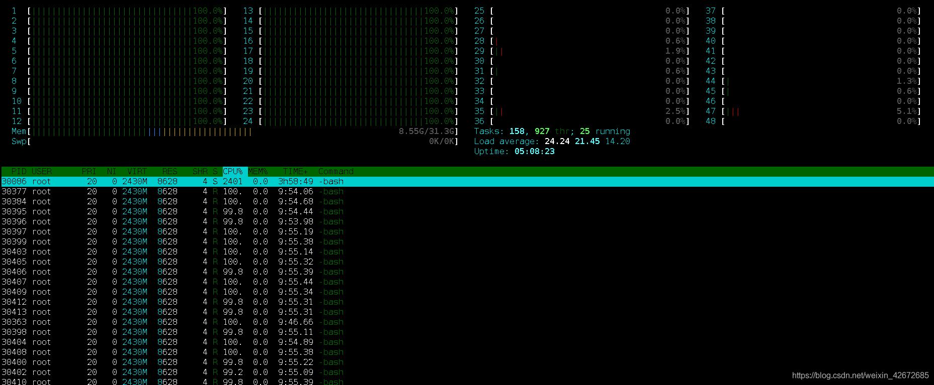 Ubuntu16.04.06 LTS -bash 进程占用cpu很高,中了挖矿病毒_bash_03