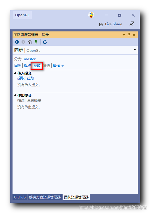 【OpenGL】六、Visual Studio 2019 配置 GitHub (  提取和拉取简介 | 拉取远程代码 )_github_03