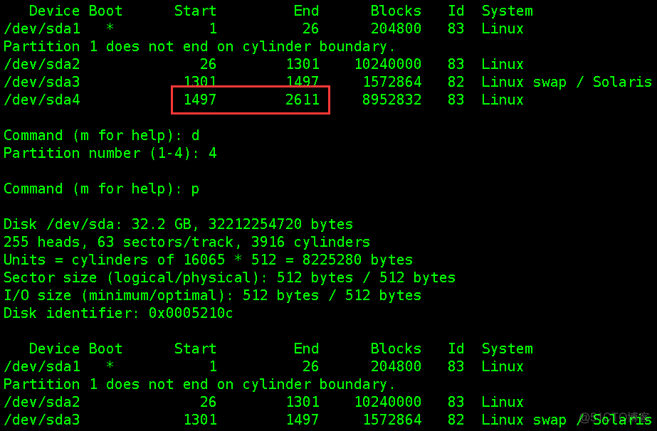 Linux下使用fdisk扩展分区容量_ide_04