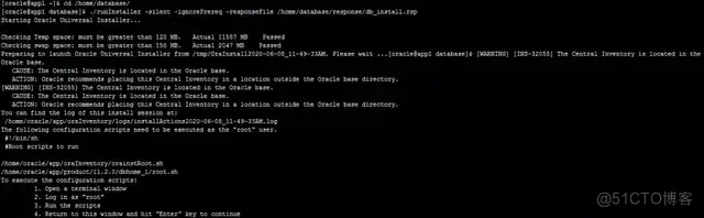 云平台Centos 7.6 静默安装oracle 11r数据库_sed