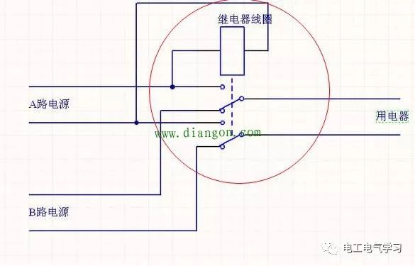 双电源自动切换电路原理_双电源自动切换原理图_触点_03