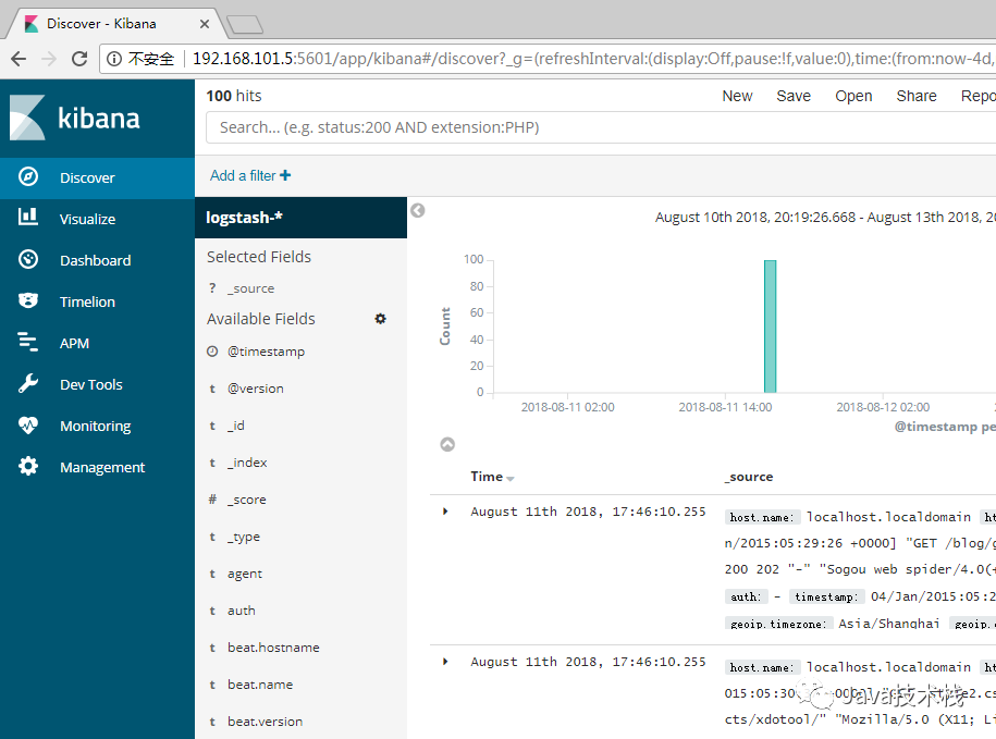 Kibana ，一张图等于千万行日志！_elasticsearch_09