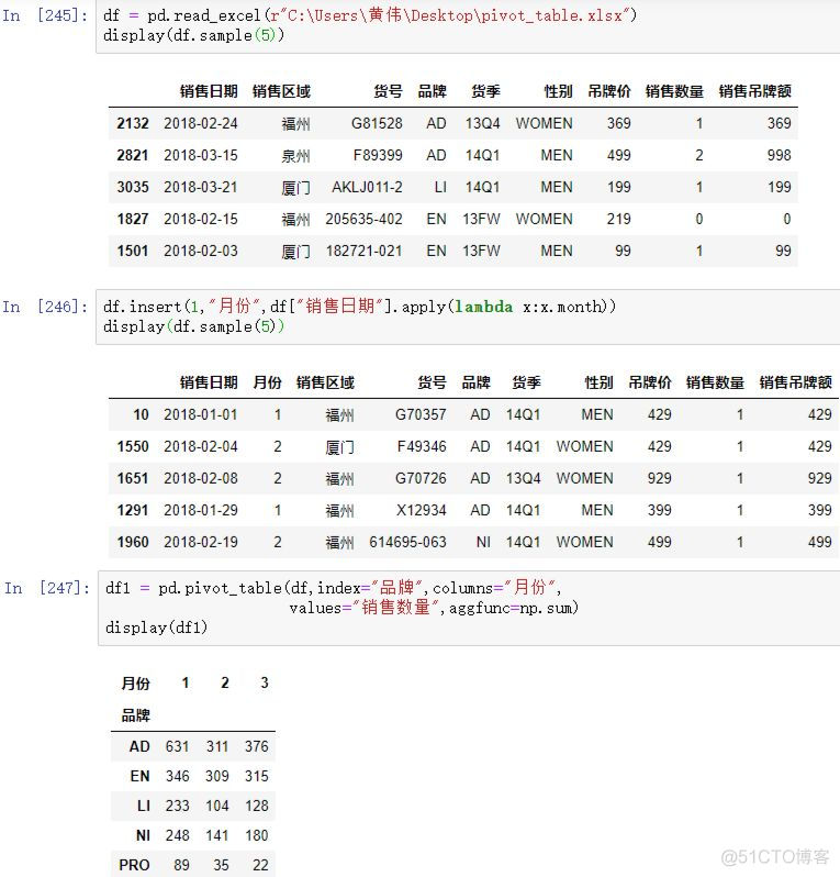 对比Excel，学习pandas数据透视表_python_08