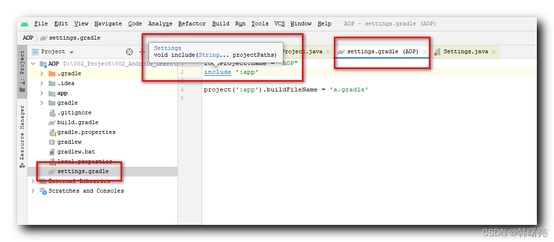 【Android Gradle 插件】Gradle 映射文件 ( settings.gradle 映射为 Settings 类 | build.gradle 映射为 Project 类 )_Android Gradle