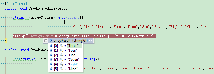 C#泛型委托Predicate、Action、Func_字符串数组_03