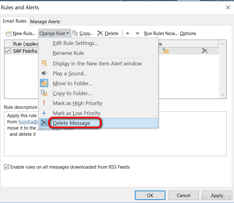 使用微软Outlook的收件Rule规则自动删除垃圾邮件_其他_02
