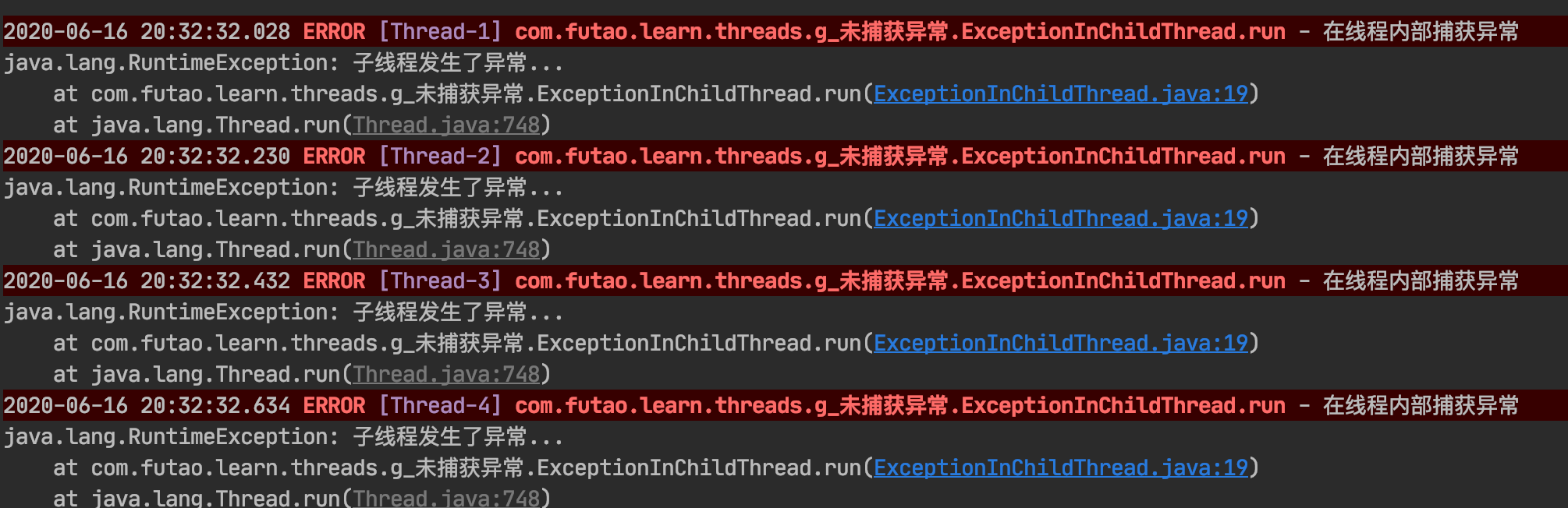 Java多线程: 如何捕获多线程中的异常_子线程_03