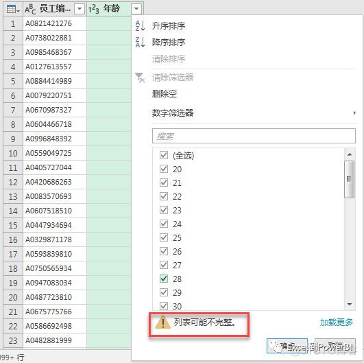 为什么Power Query中的筛选内容显示不全？_筛选器