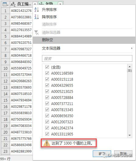 为什么Power Query中的筛选内容显示不全？_提示信息_02