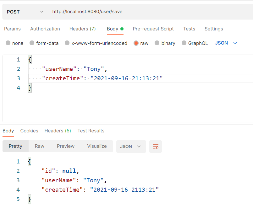 Localdatetime Example Json