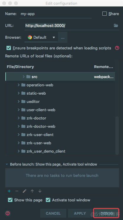 webstorm下debug调试react js程序_react.js_05