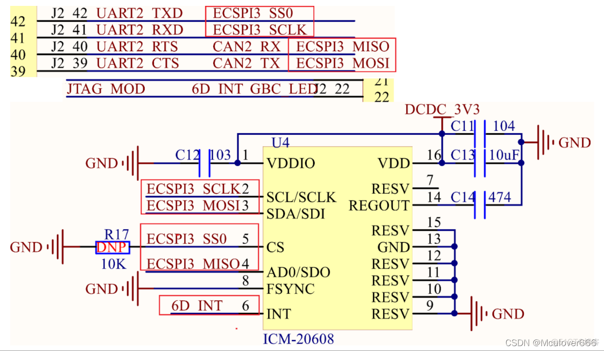 i.MX6ULL驱动开发 | 14 - 基于 Linux SPI 驱动框架读取ICM-20608传感器_引脚_03