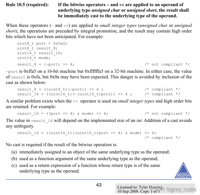 1208_MISRA_C规范学习笔记_Rule 10.3 Rule 10.5_嵌入式