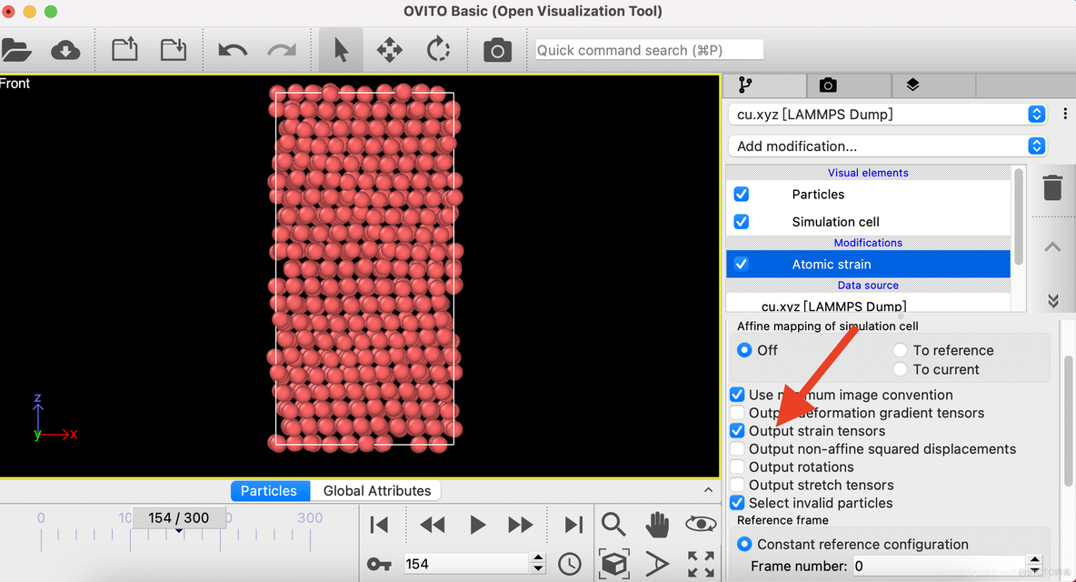 lammps教程：Ovito分析并绘制单原子应变方法_lammps_04