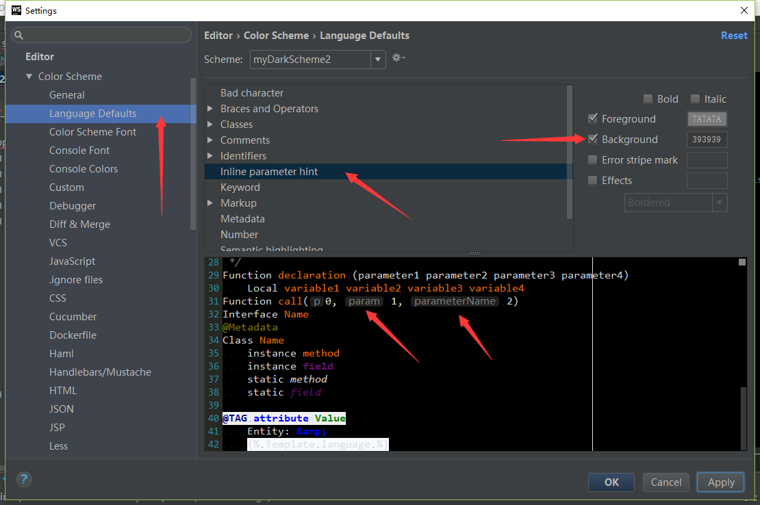 webstorm  如何修改背景颜色