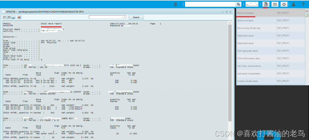 Reflex WMS入门系列二十三：几个库存相关的报表_软件系统_11