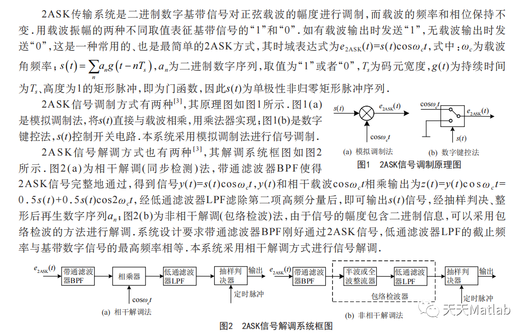 【数字信号调制】基于2ASK实现数字信号振幅调制与解调含Matlab源码_图像处理