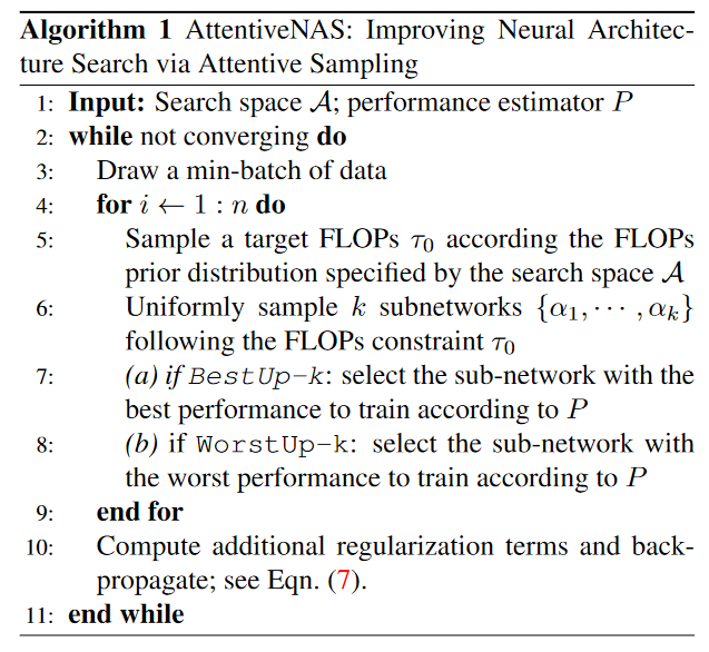 [CVPR2021] AttentiveNAS： Improving Neural Architecture Search via Attentive Sampling_权重