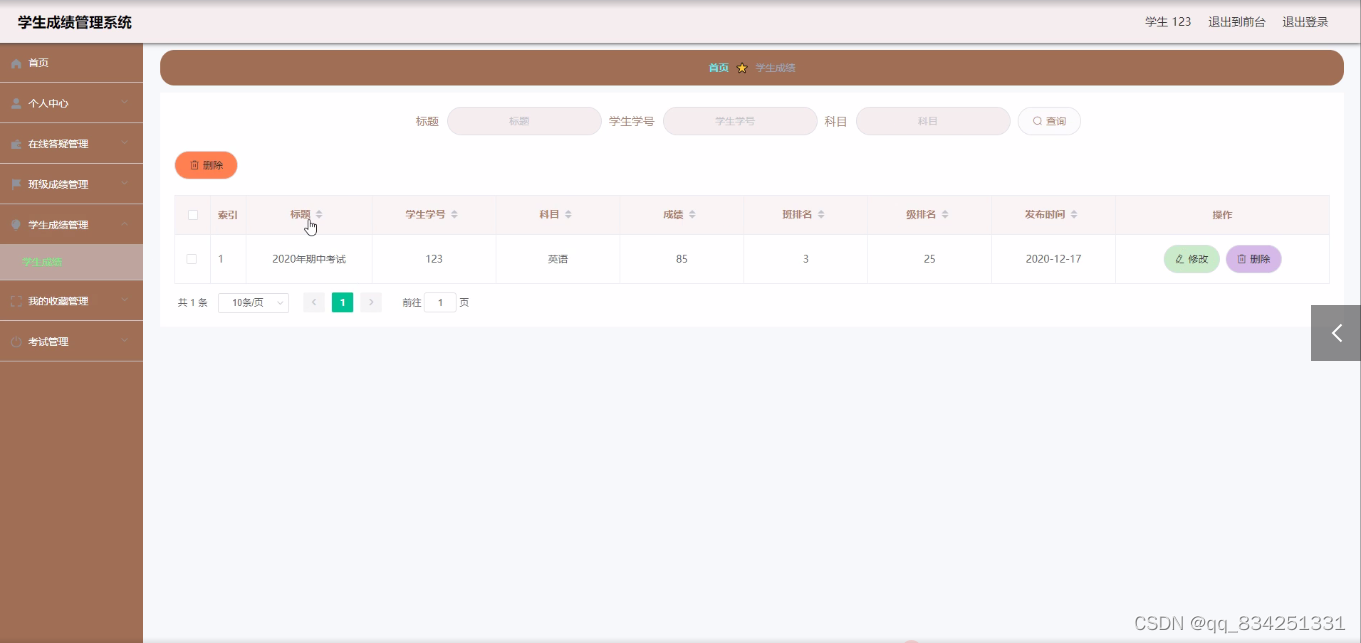 SpringMVC+vue实现前后端分离的学生成绩管理系统_ssm_27