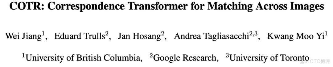 COTR 一种基于Transformer的图像匹配网络_3d