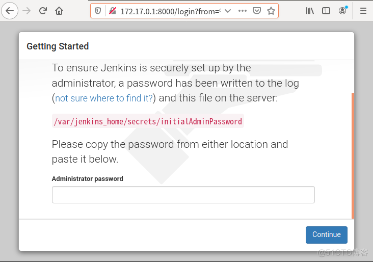 查看Docker启动jenkins的管理员密码_bash