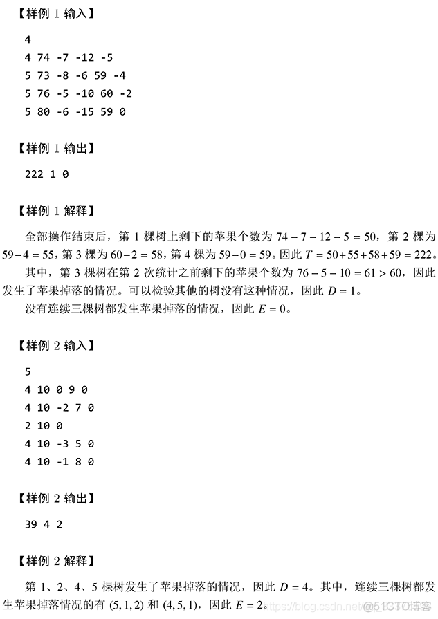 小明种苹果（续）(201909-2/CCF)———附带思路和完整代码_数据结构_03