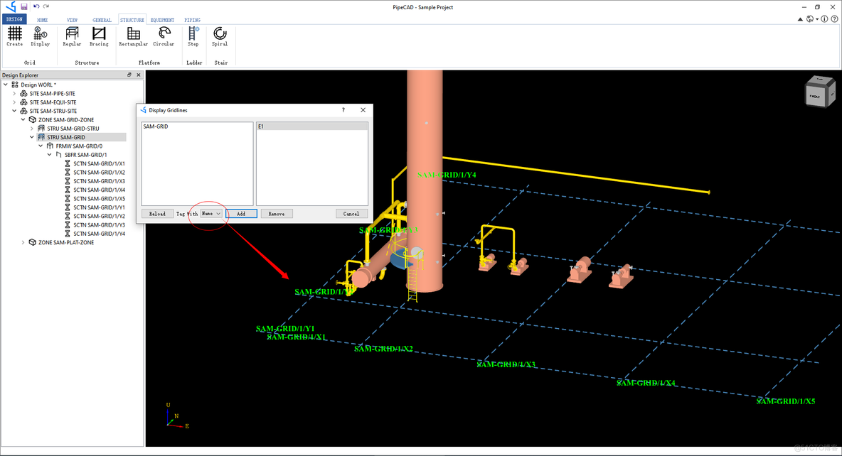 PipeCAD-轴网建模_github_05