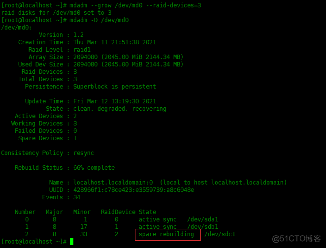CentOS8中配置RAID磁盘阵列_自动挂载_11