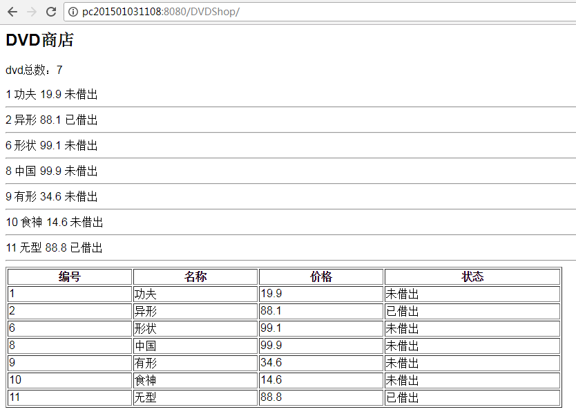 JavaEE学习总结（十三）—JavaWeb、JSP、Servlet与DVD管理系统_java_07