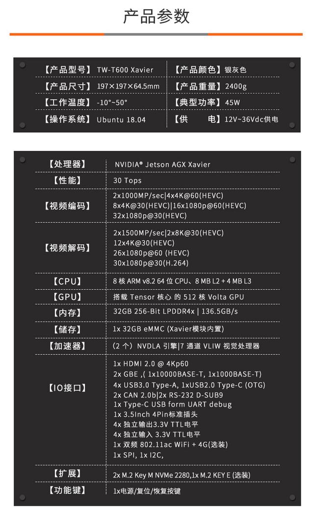 基于NVIDIA Jetson AGX Xavier AI边缘计算盒子T600_AI边缘计算盒子_03